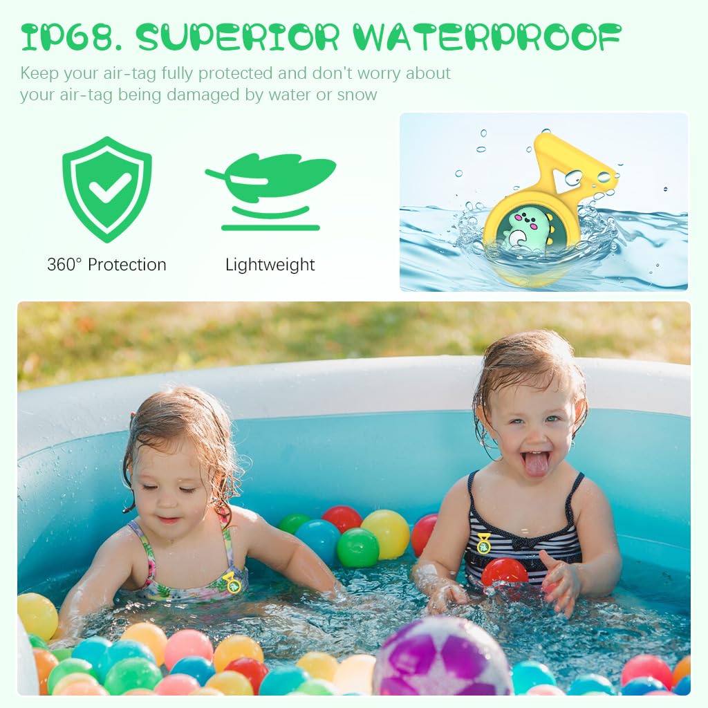 ZORBES Waterproof AirTag Holder Cartoon Dino Yellow Brooch Pin AirTag Holder Silicone Waterproof AirTag Holder Anti-lost Brooch Pin AirTag Holder for Kids, Luggage, Bag, Backpack ZORBES Waterproof AirTag Holder Cartoon Dino Yellow Brooch Pin AirTag Holder Silicone Waterproof AirTag Holder Anti-lost Brooch Pin AirTag Holder for Kids, Luggage, Bag, Backpack